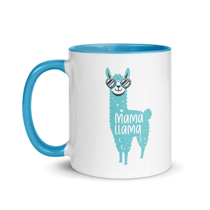 Blue Llama Mom Mug with Color Inside - ArtyKoala