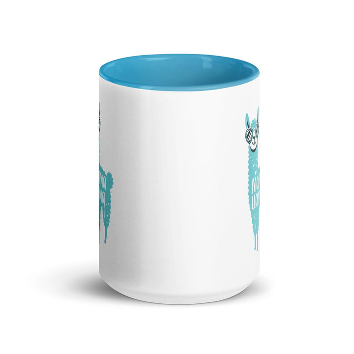 Blue Llama Mom Mug with Color Inside - ArtyKoala