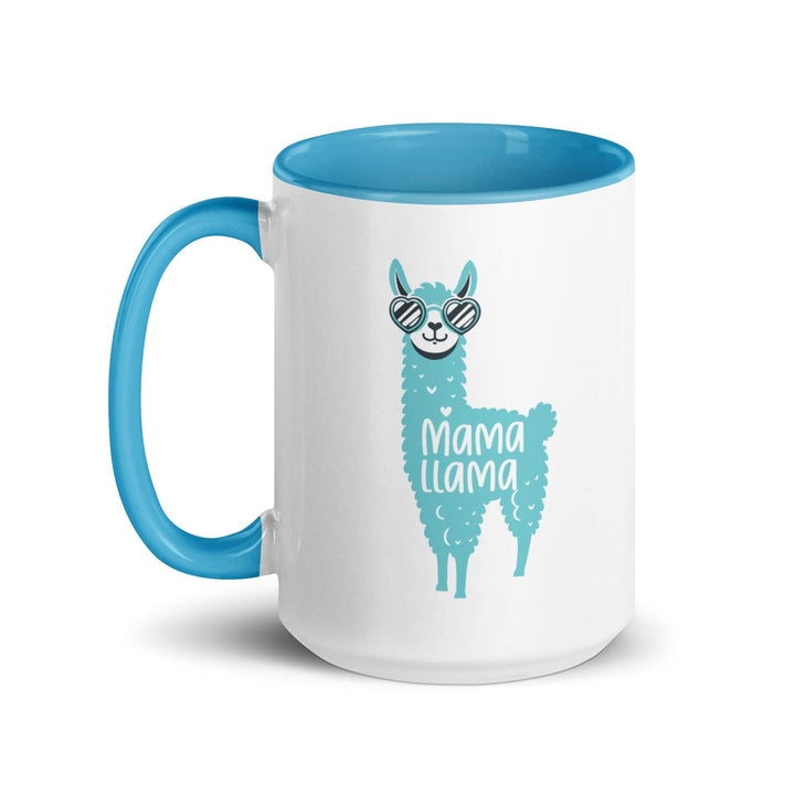 Blue Llama Mom Mug with Color Inside - ArtyKoala