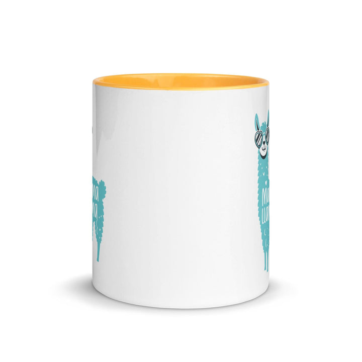 Blue Llama Mom Mug with Color Inside - ArtyKoala