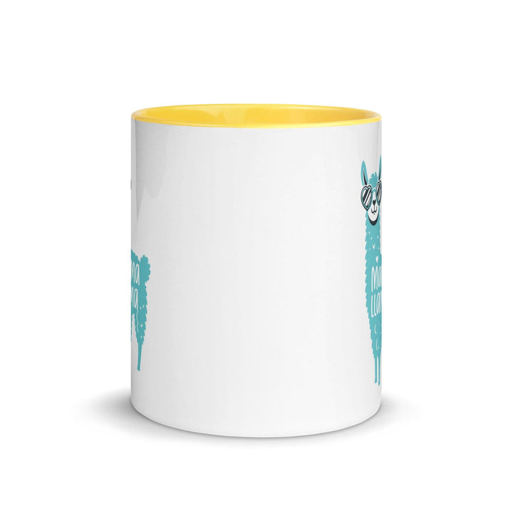 Blue Llama Mom Mug with Color Inside - ArtyKoala