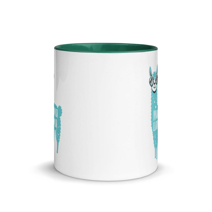 Blue Llama Mom Mug with Color Inside - ArtyKoala