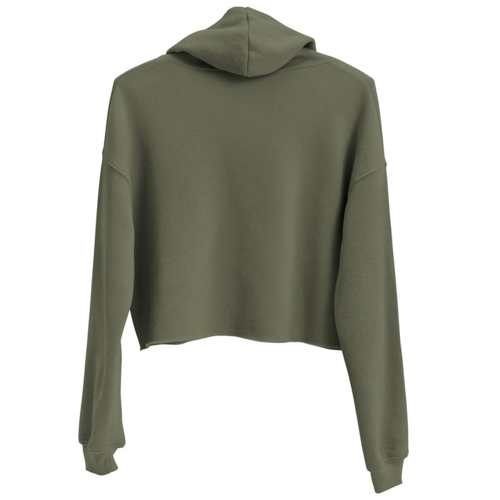Blue Mama Llama Women Graphic Crop Hoodie - Military Green - S - ArtyKoala