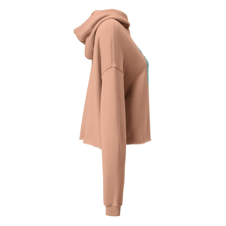 Blue Mama Llama Women Graphic Crop Hoodie - Peach - S - ArtyKoala