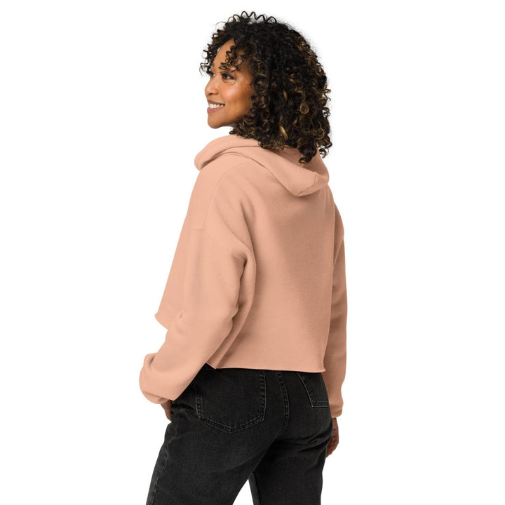 Blue Mama Llama Women Graphic Crop Hoodie - Peach - S - ArtyKoala