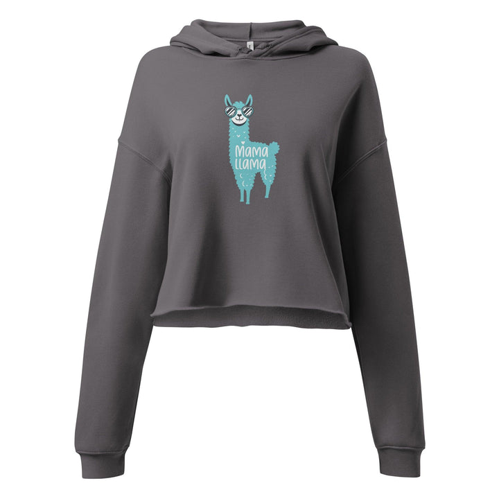 Blue Mama Llama Women Premium Crop Hoodie - Storm / S - ArtyKoala