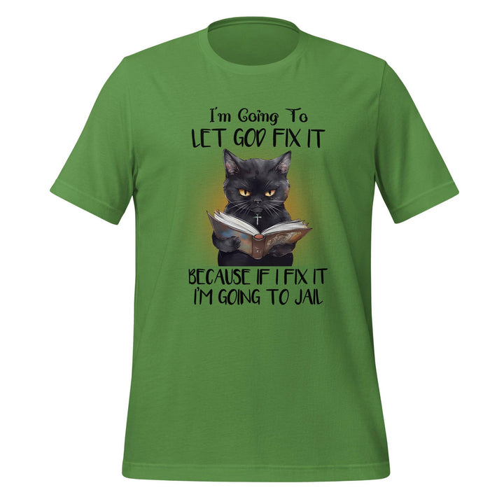 Book-Loving Cat Man T-Shirt - Leaf / S - ArtyKoala