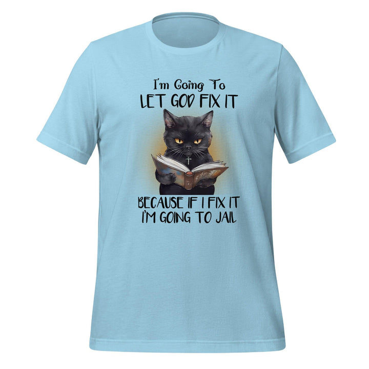 Book-Loving Cat Man T-Shirt - Ocean Blue / S - ArtyKoala