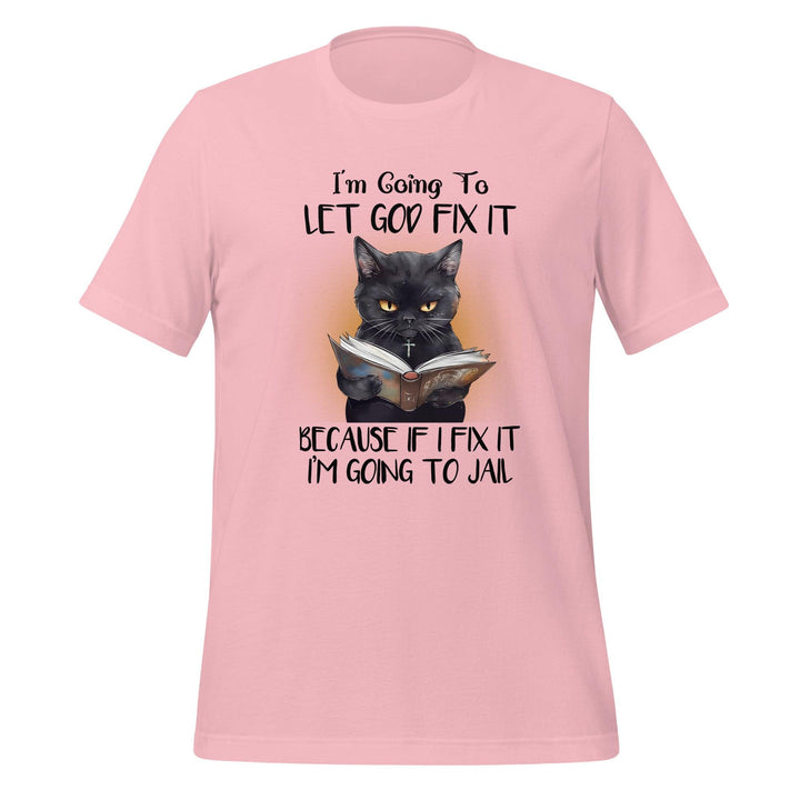 Book-Loving Cat Man T-Shirt - Pink / S - ArtyKoala