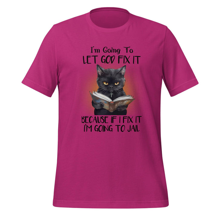 Book-Loving Cat Man T-Shirt - Berry / S - ArtyKoala