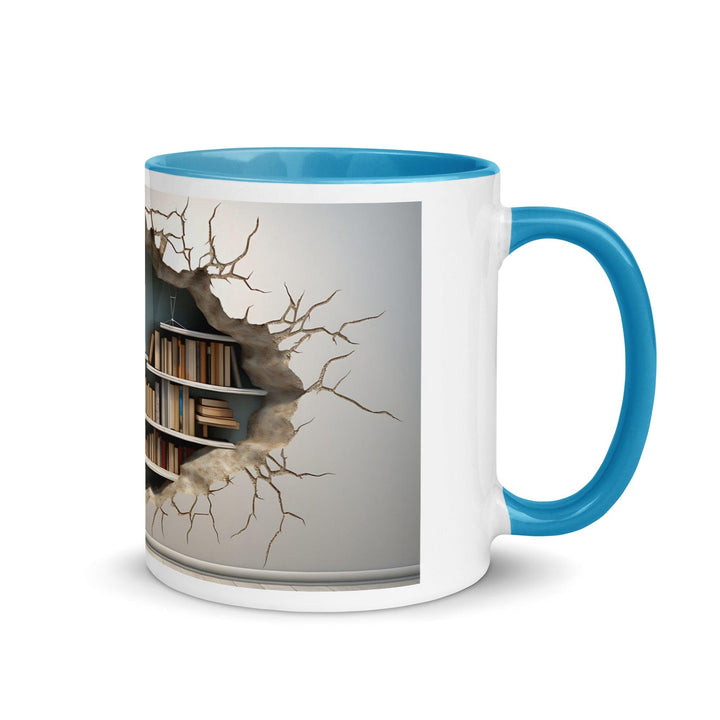 Bookcase on The Wall 3D Mug with Color Inside - Blue / 11 oz - ArtyKoala