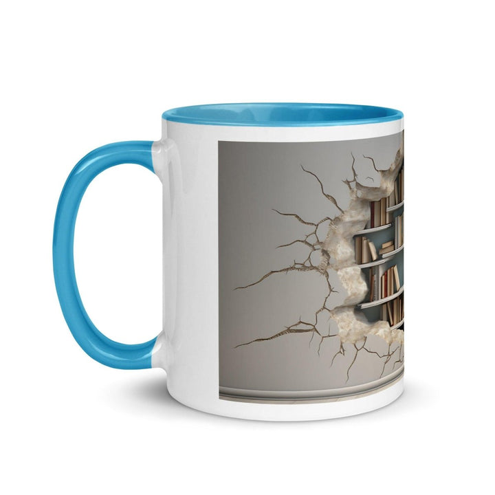 Bookcase on The Wall Colorful Print Mug - Blue - 11 oz - ArtyKoala