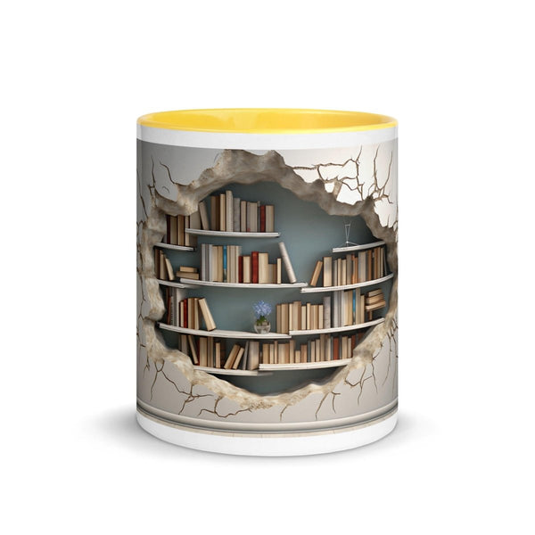 Bookcase on The Wall Colorful Print Mug - Black - 11 oz - ArtyKoala