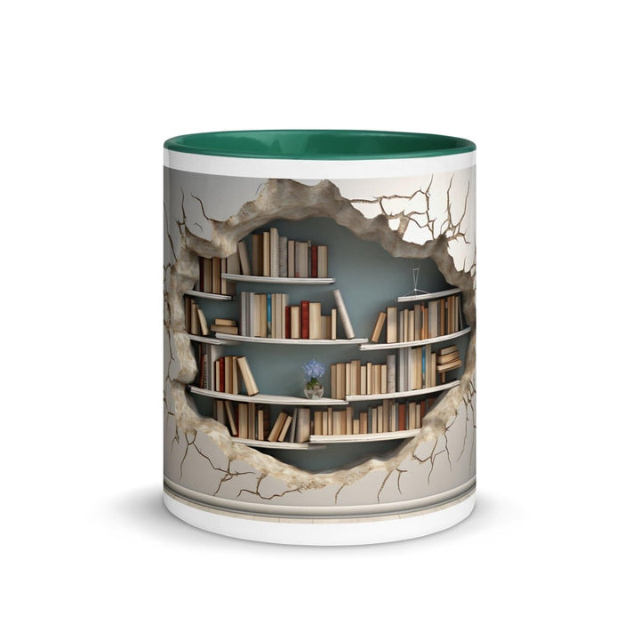 Bookcase on The Wall Colorful Print Mug - Black - 15 oz - ArtyKoala