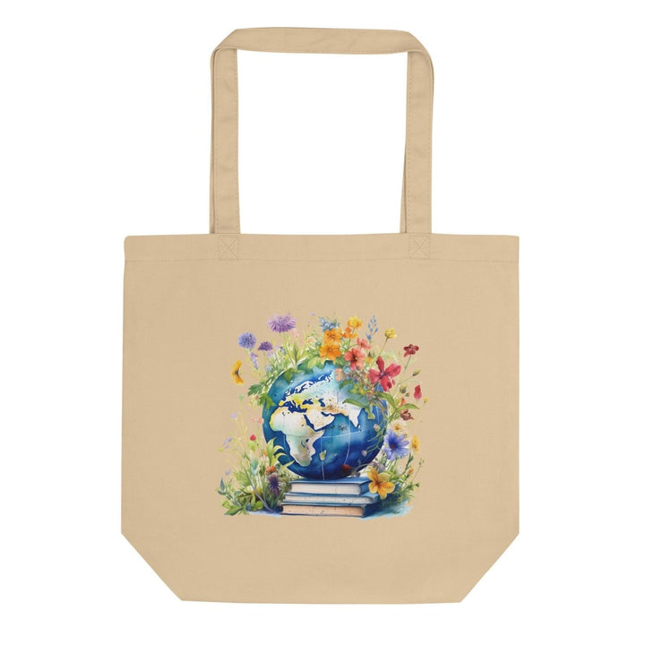 Books Beautify the World Custom Tote Bag - Oyster - ArtyKoala