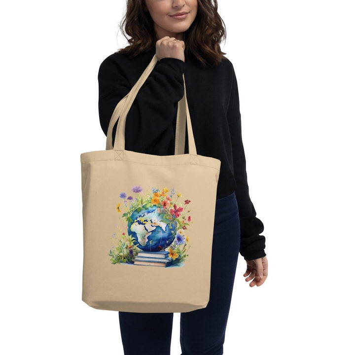 Books Beautify the World Custom Tote Bag - Black - ArtyKoala