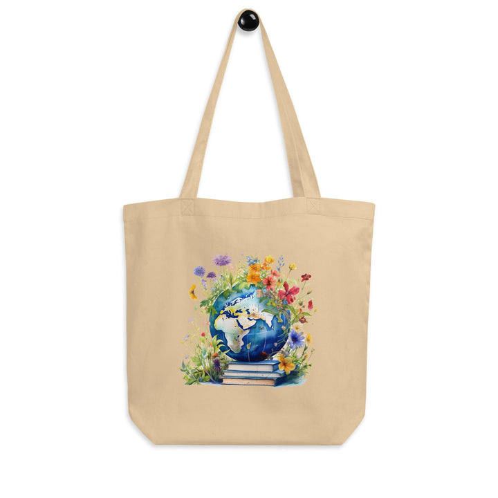 Books Beautify the World Eco Tote Bag - Oyster - ArtyKoala