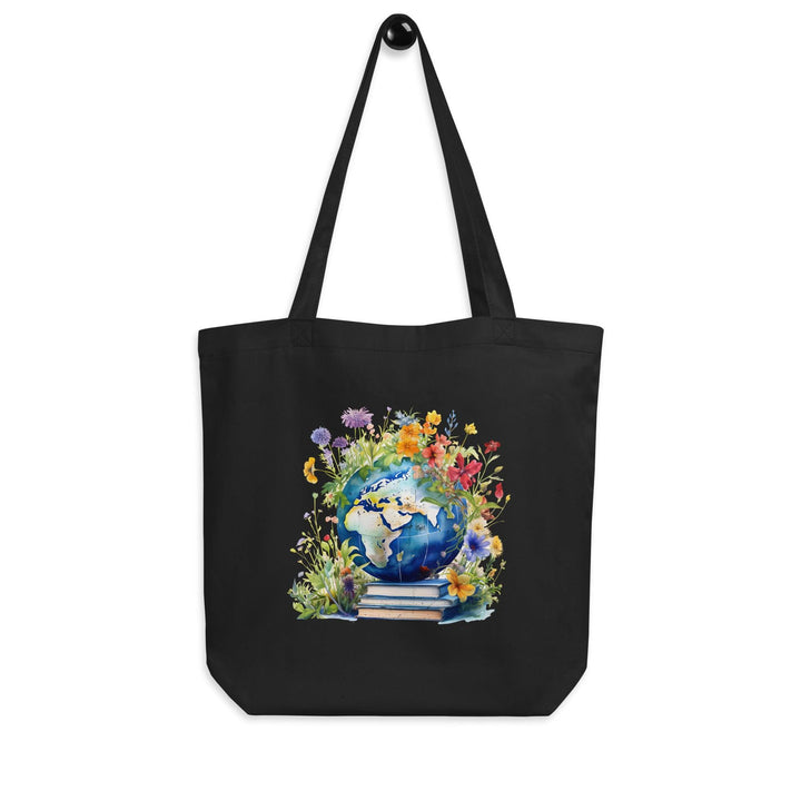 Books Beautify the World Eco Tote Bag - Black - ArtyKoala