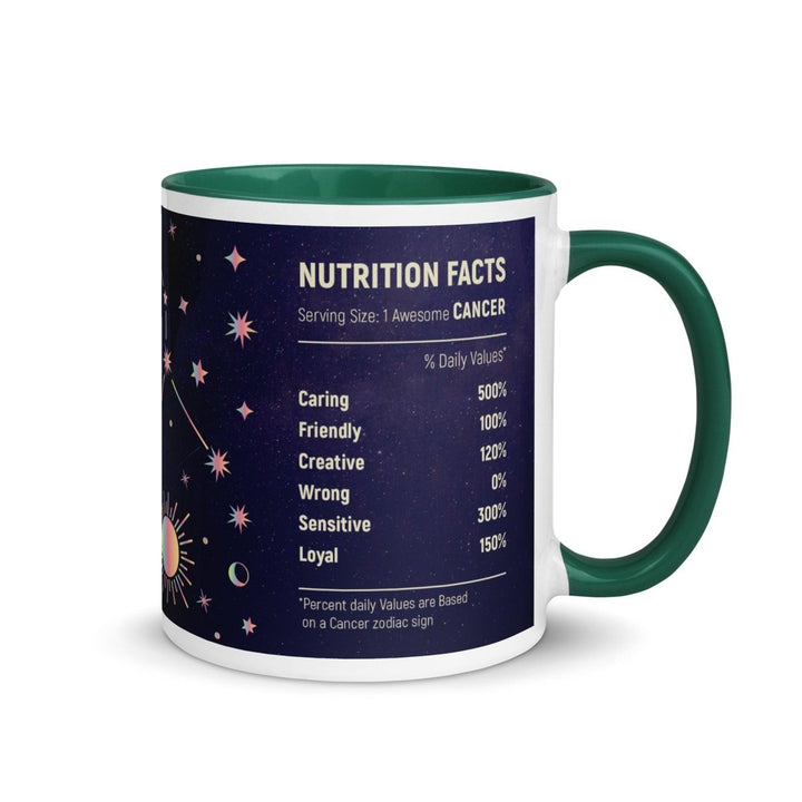 Cancer Colorful Print Mug - Dark green - 11 oz - ArtyKoala