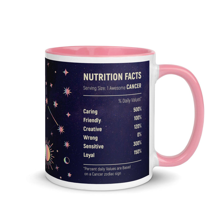 Cancer Mug Yellow Color Inside - Pink / 11 oz - ArtyKoala