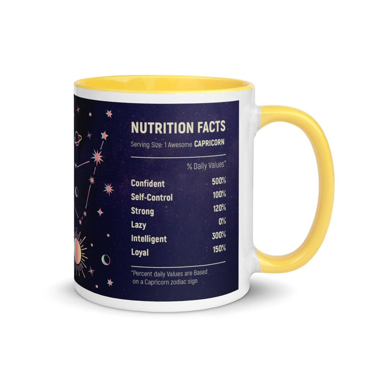 Capricorn Colorful Print Mug - Yellow - 11 oz - ArtyKoala