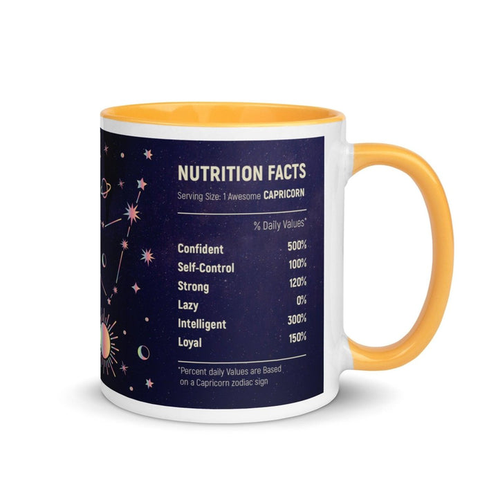 Capricorn Colorful Print Mug - Golden Yellow - 11 oz - ArtyKoala