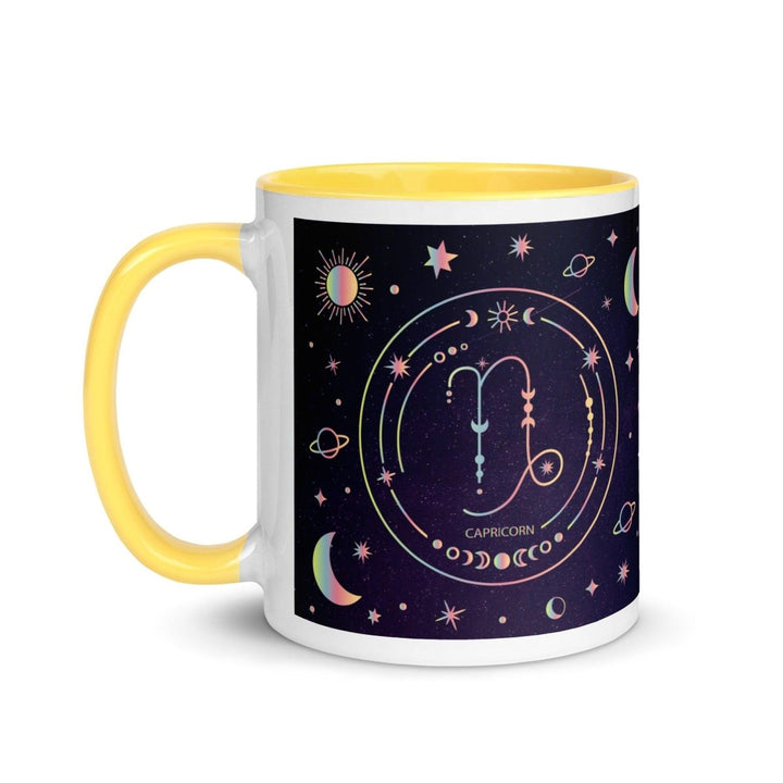 Capricorn Colorful Print Mug - Yellow - 11 oz - ArtyKoala