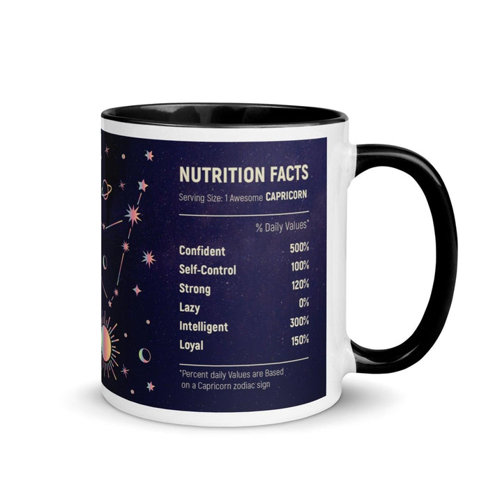 Capricorn Colorful Print Mug - Black - 11 oz - ArtyKoala
