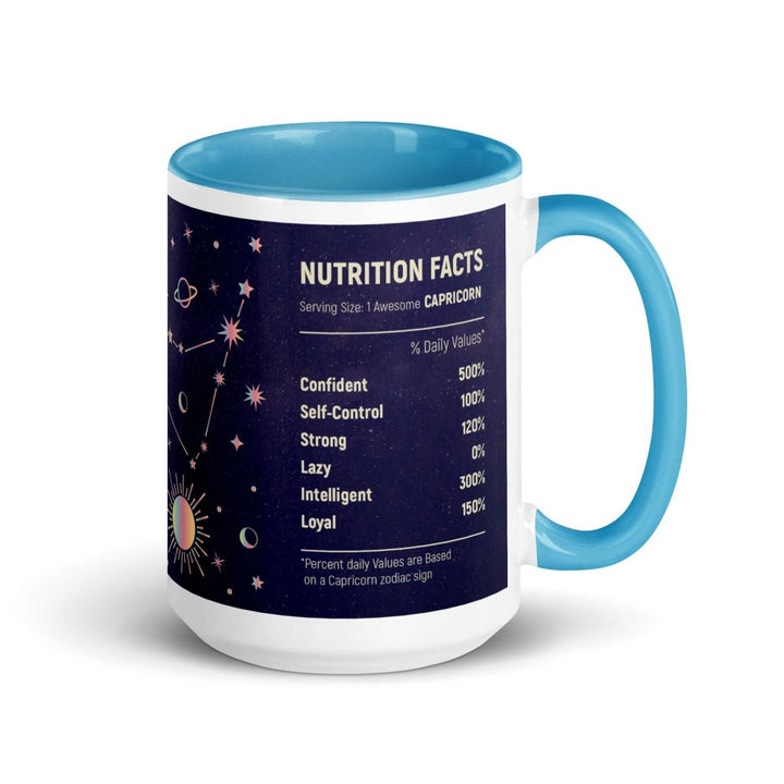 Capricorn Colorful Print Mug - Blue - 15 oz - ArtyKoala