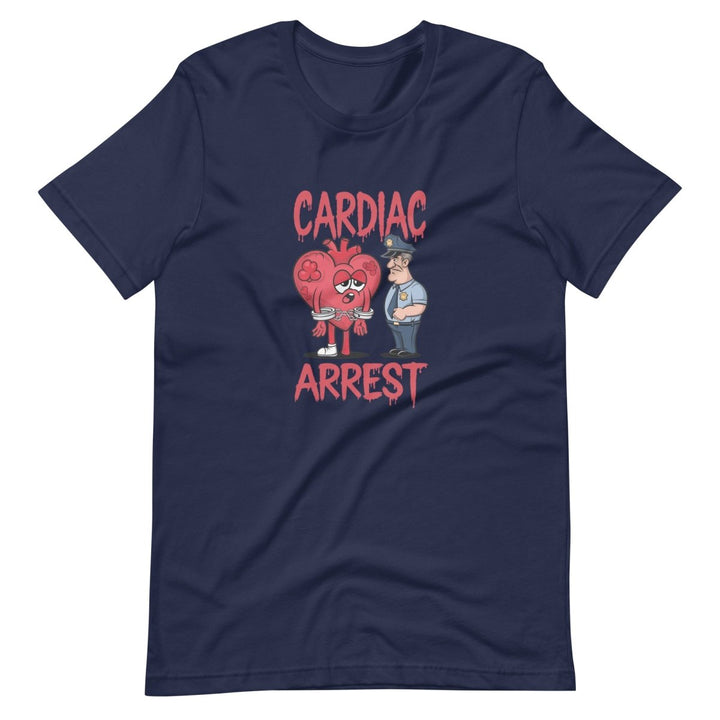 Cardiac Attack Unisex Graphic Tee - Navy - XS - ArtyKoala