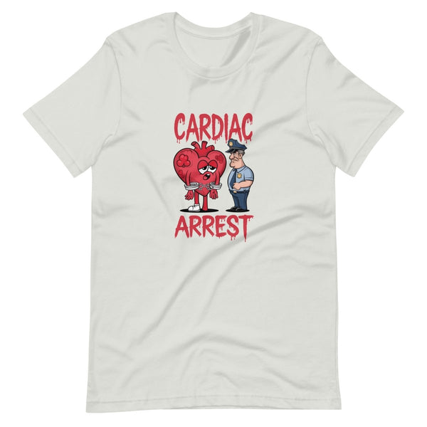 Cardiac Attack Unisex Graphic Tee - Silver - S - ArtyKoala