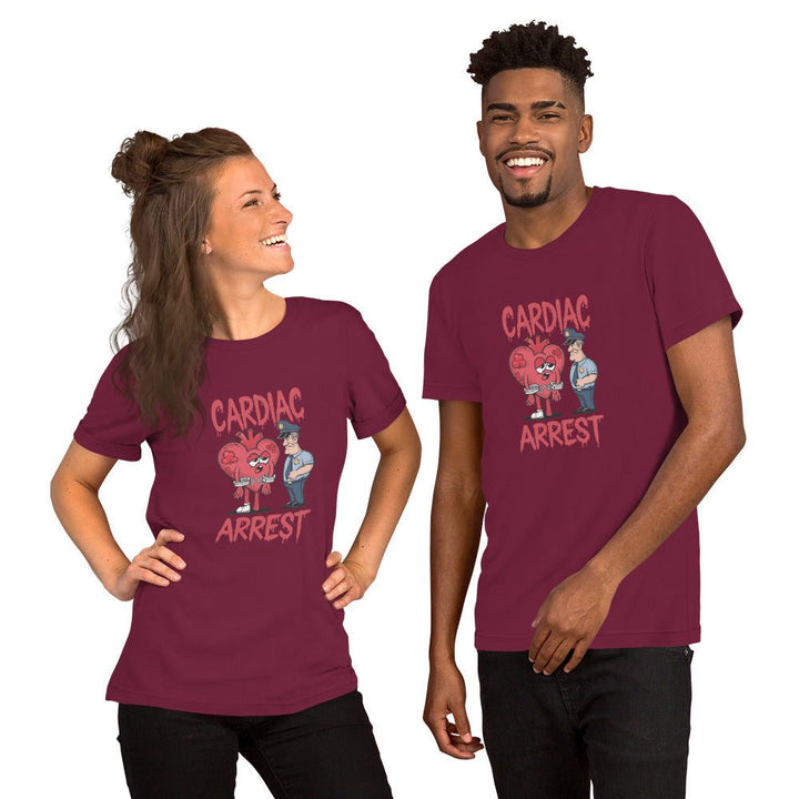 Cardiac Attack Unisex Graphic Tee - Maroon - XS - ArtyKoala