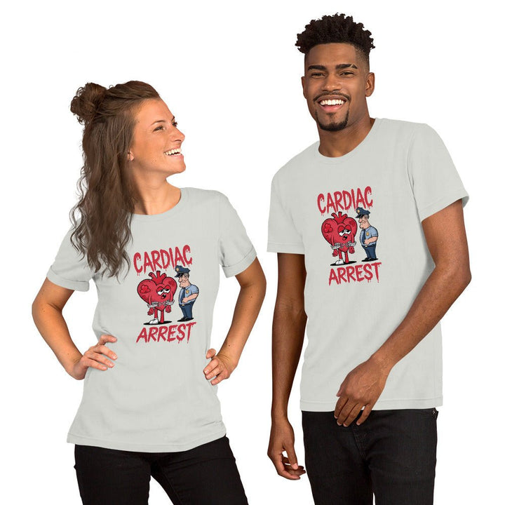 Cardiac Attack Unisex Graphic Tee - Silver - S - ArtyKoala
