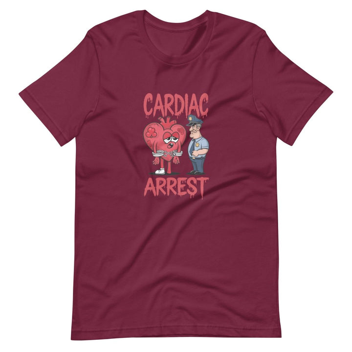 Cardiac Attack Unisex Graphic Tee - Maroon - XS - ArtyKoala