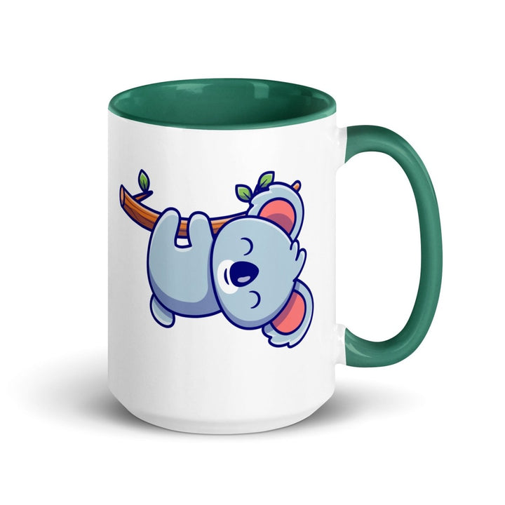 Careful Koala Colorful Print Mug - Dark green - 15 oz - ArtyKoala