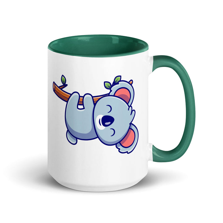 Careful Koala Mug With Color Inside - Dark green / 15 oz - ArtyKoala