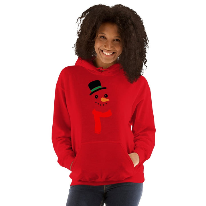 Carrot Nose Snowman Graphic Hoodie - Red - S - ArtyKoala