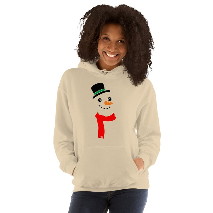 Carrot Nose Snowman Graphic Hoodie - Sand - S - ArtyKoala