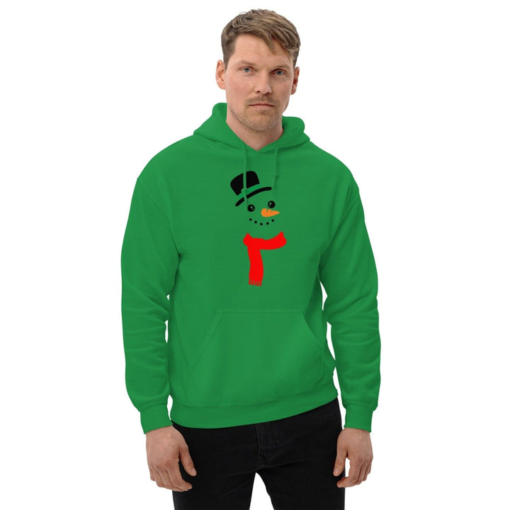 Carrot Nose Snowman Graphic Hoodie - Irish Green - S - ArtyKoala