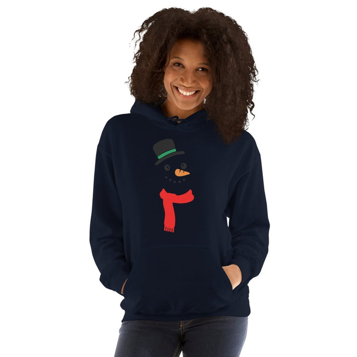 Carrot Nose Snowman Graphic Hoodie - Navy - S - ArtyKoala