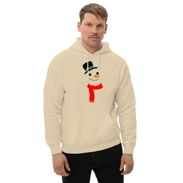 Carrot Nose Snowman Graphic Hoodie - Sand - S - ArtyKoala