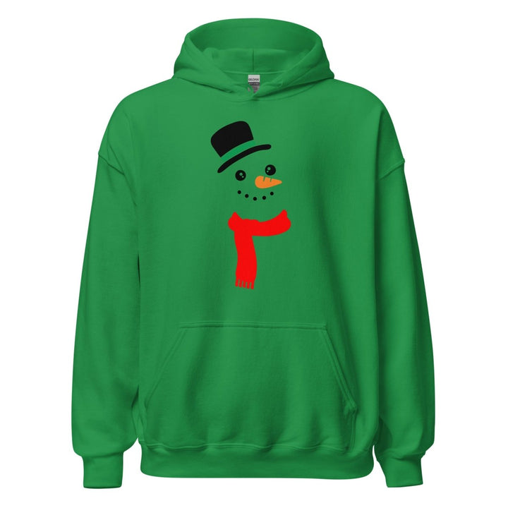 Carrot Nose Snowman Graphic Hoodie - Irish Green - S - ArtyKoala