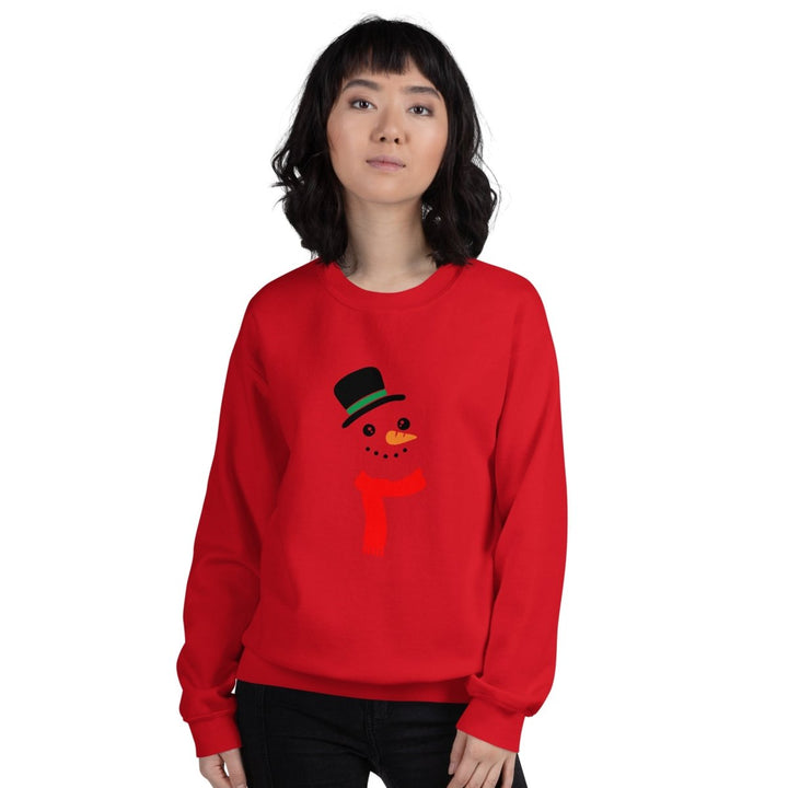 Carrot Nose Snowman Graphic Sweatshirt - Maroon - S - ArtyKoala