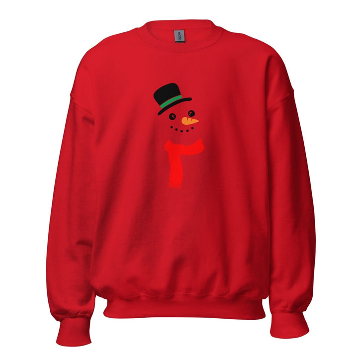 Carrot Nose Snowman Graphic Sweatshirt - Red - S - ArtyKoala
