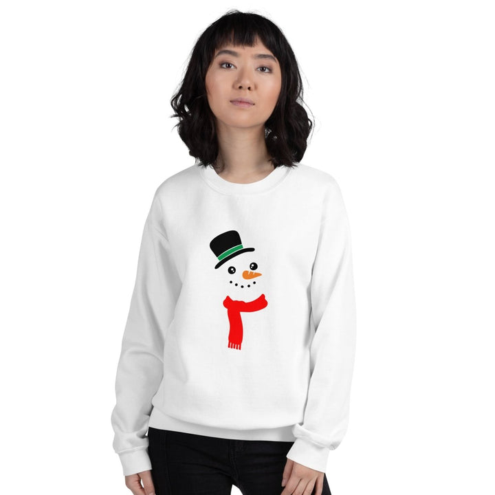 Carrot Nose Snowman Graphic Sweatshirt - White - S - ArtyKoala