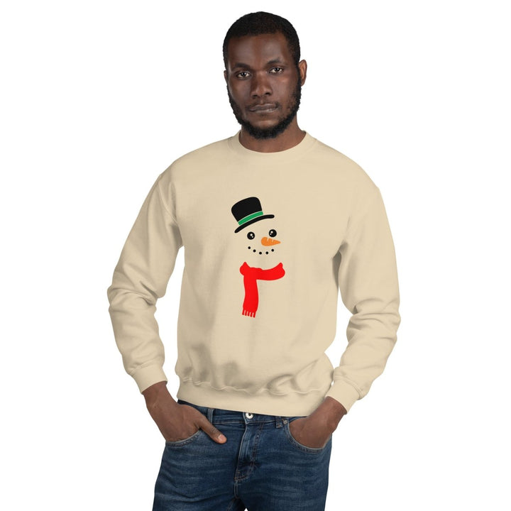 Carrot Nose Snowman Graphic Sweatshirt - Sand - S - ArtyKoala