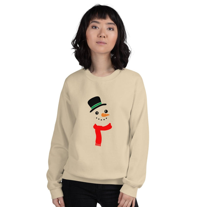 Carrot Nose Snowman Graphic Sweatshirt - Sand - S - ArtyKoala