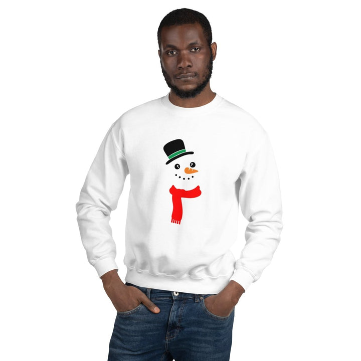 Carrot Nose Snowman Graphic Sweatshirt - White - S - ArtyKoala