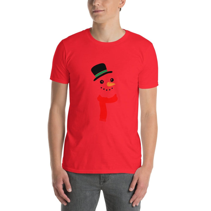 Carrot Nose Snowman Graphic Tee - Red - S - ArtyKoala