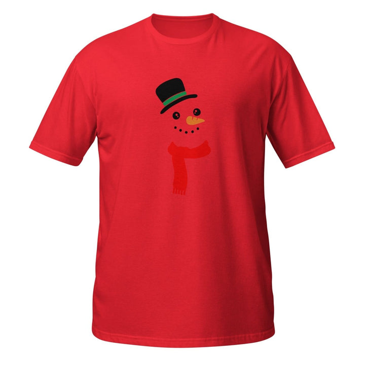 Carrot Nose Snowman Graphic Tee - Red - S - ArtyKoala